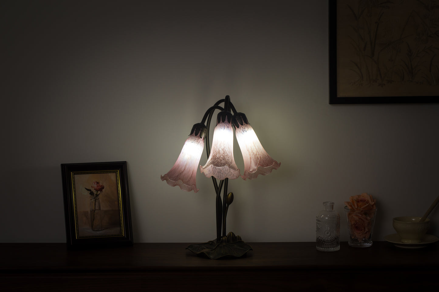 Triple Aurora Tiffany Style Lamp