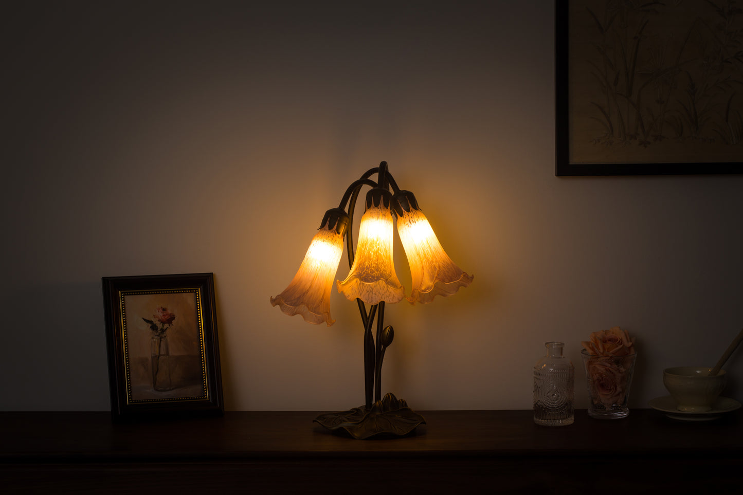 Triple Aurora Tiffany Style Lamp